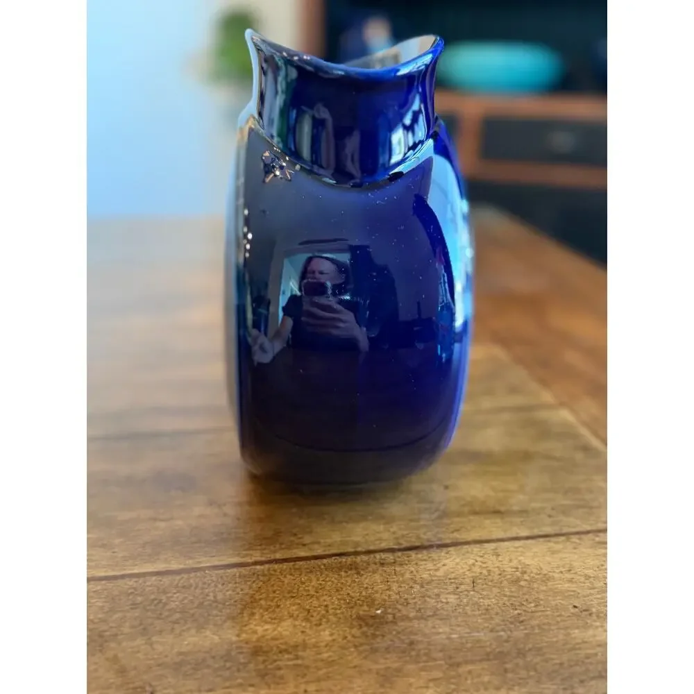Fiesta Millennium II Cobalt Disc Vase Pitcher HLC USA Commemorative